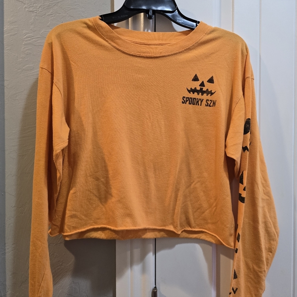 Fifth Sun Women Crop Top Orange Size Medium